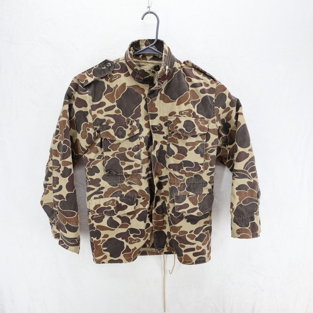 Vintage Duck Bay Camo Field Jacket Mens Small Frog Skin Duck Hunter Camo READ